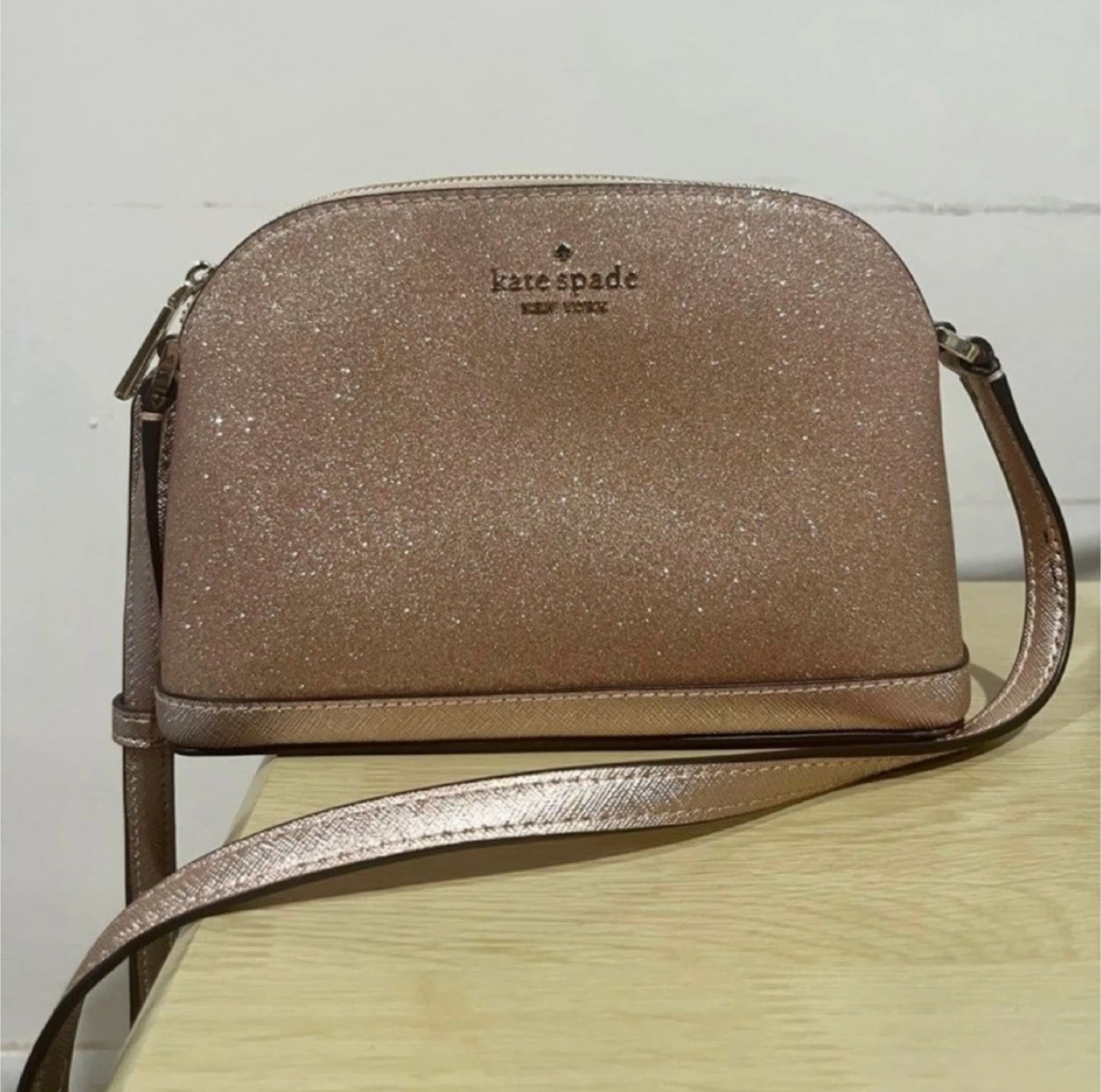 Kate Spade New York Rose Gold Tinsel Dome Sparkly Crossbody Bag - photo 3