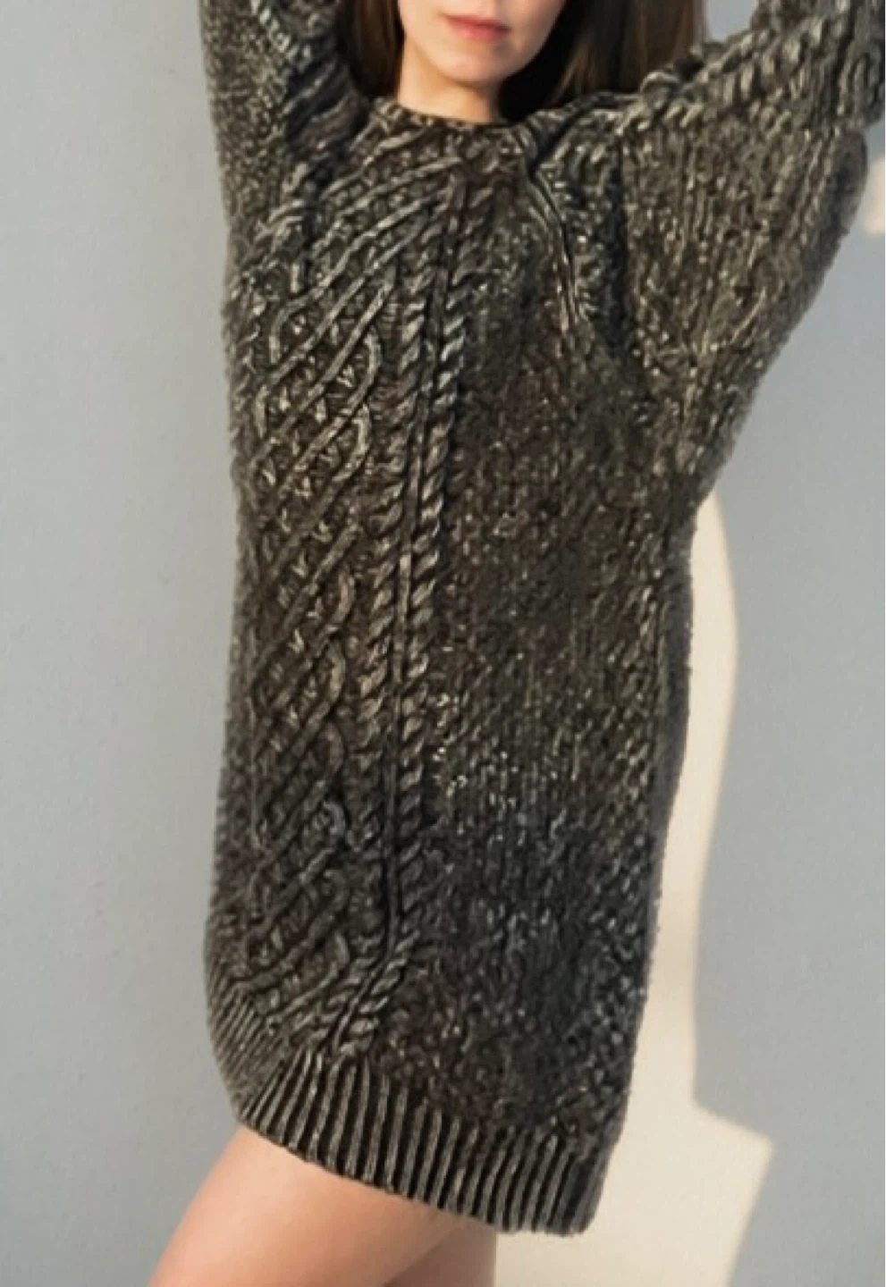 Free People Chunky Cable Knit Long Sweater - photo 3
