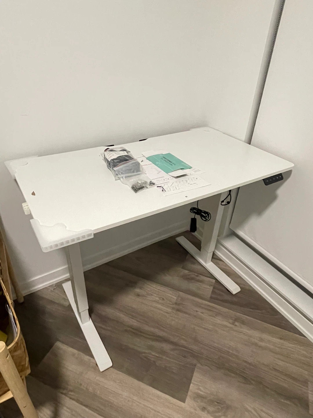 White Electric Standing Desk with Memory Settings - 43" x 24" - photo 2