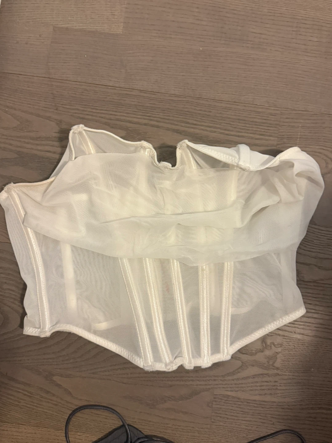 White Mesh Corset Top