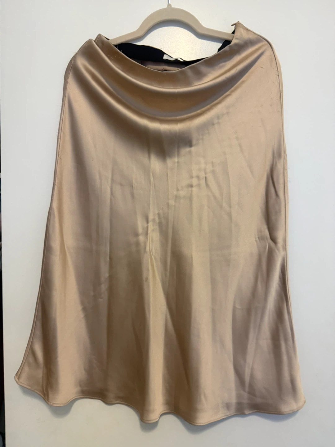 E.ssue Satin Midi Skirt - Beige - Size M