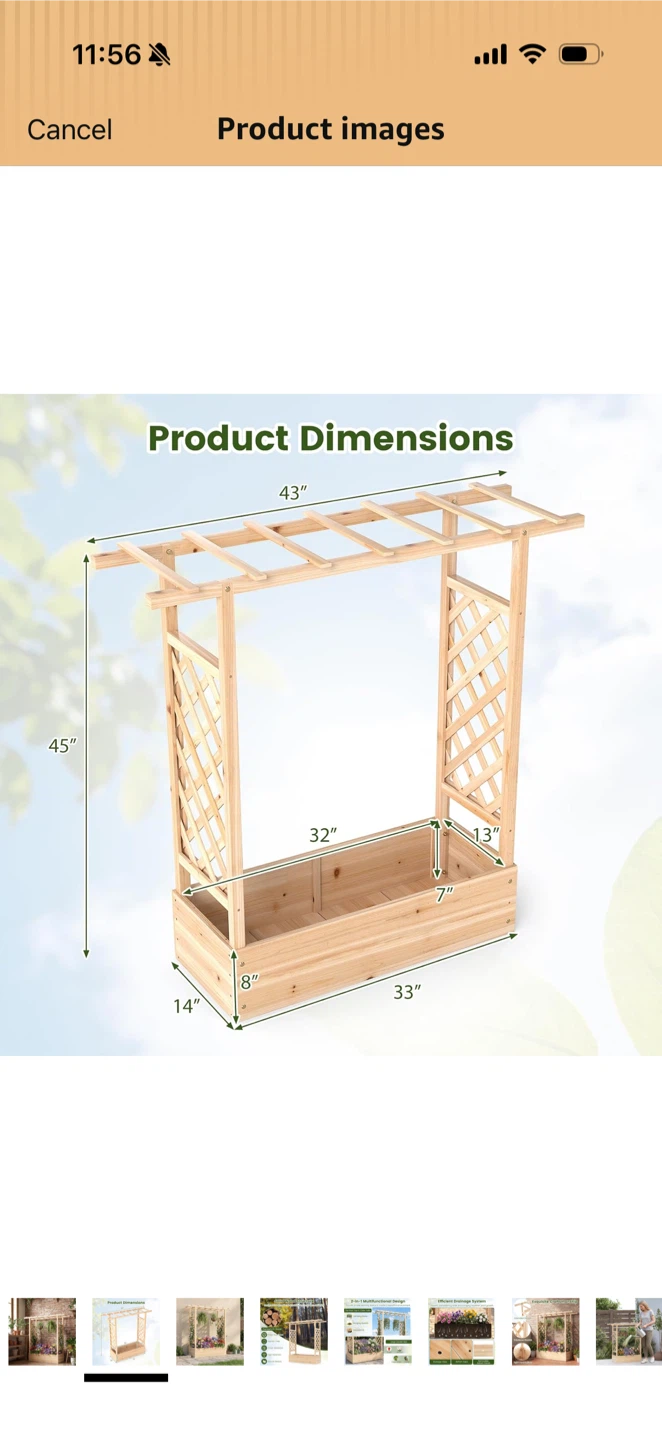 Wooden Garden Planter Box with Trellis - photo 5