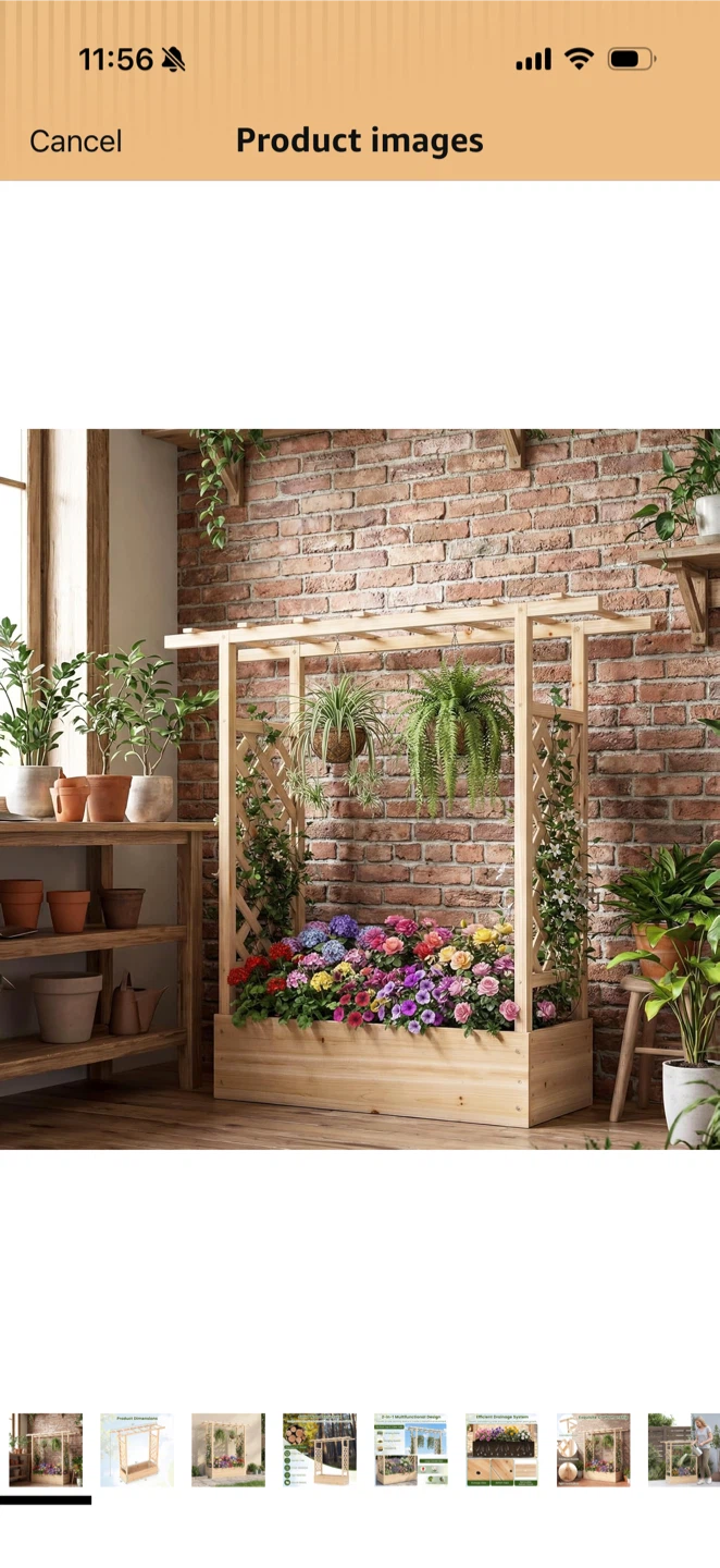 Wooden Garden Planter Box with Trellis - photo 4