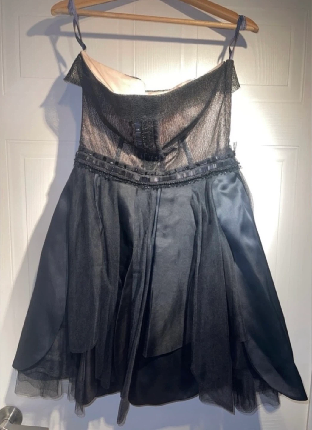 Vera Wang Lavender Label Strapless Silk Mesh Mini Dress Size 4 - photo 2