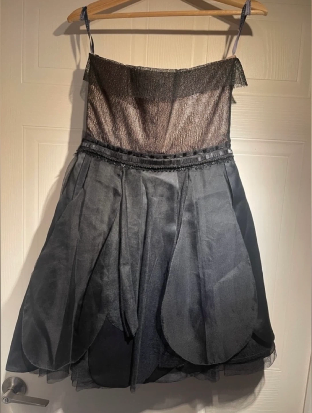 Vera Wang Lavender Label Strapless Silk Mesh Mini Dress Size 4 - photo 4