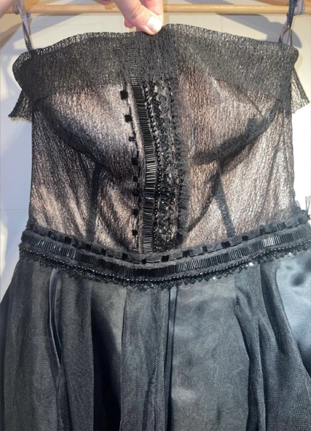 Vera Wang Lavender Label Strapless Silk Mesh Mini Dress Size 4 - photo 3