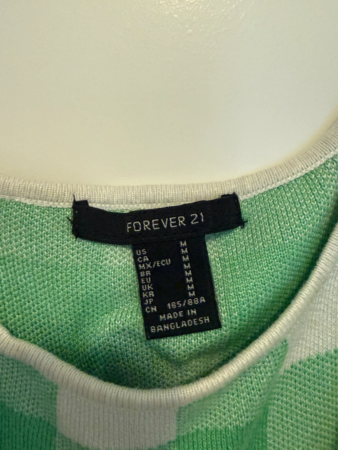 Forever 21 Green & White Gingham Tank Top - Medium - photo 2