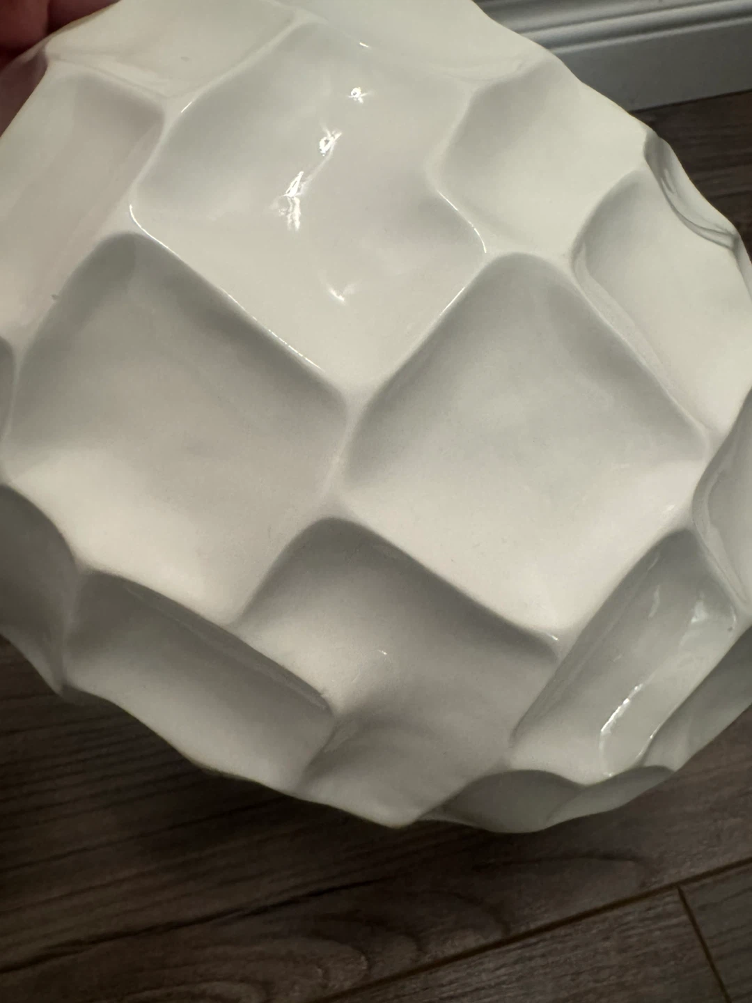 White Geometric Planter Pot - photo 5