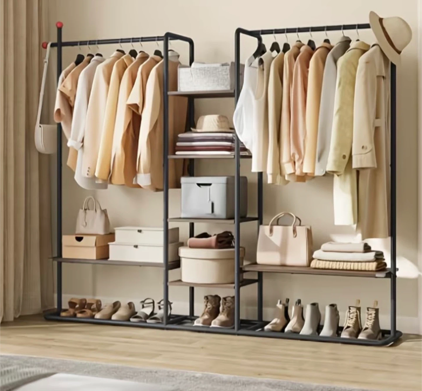 Spacious Multifunctional Clothing Rack with Shelves - photo 3