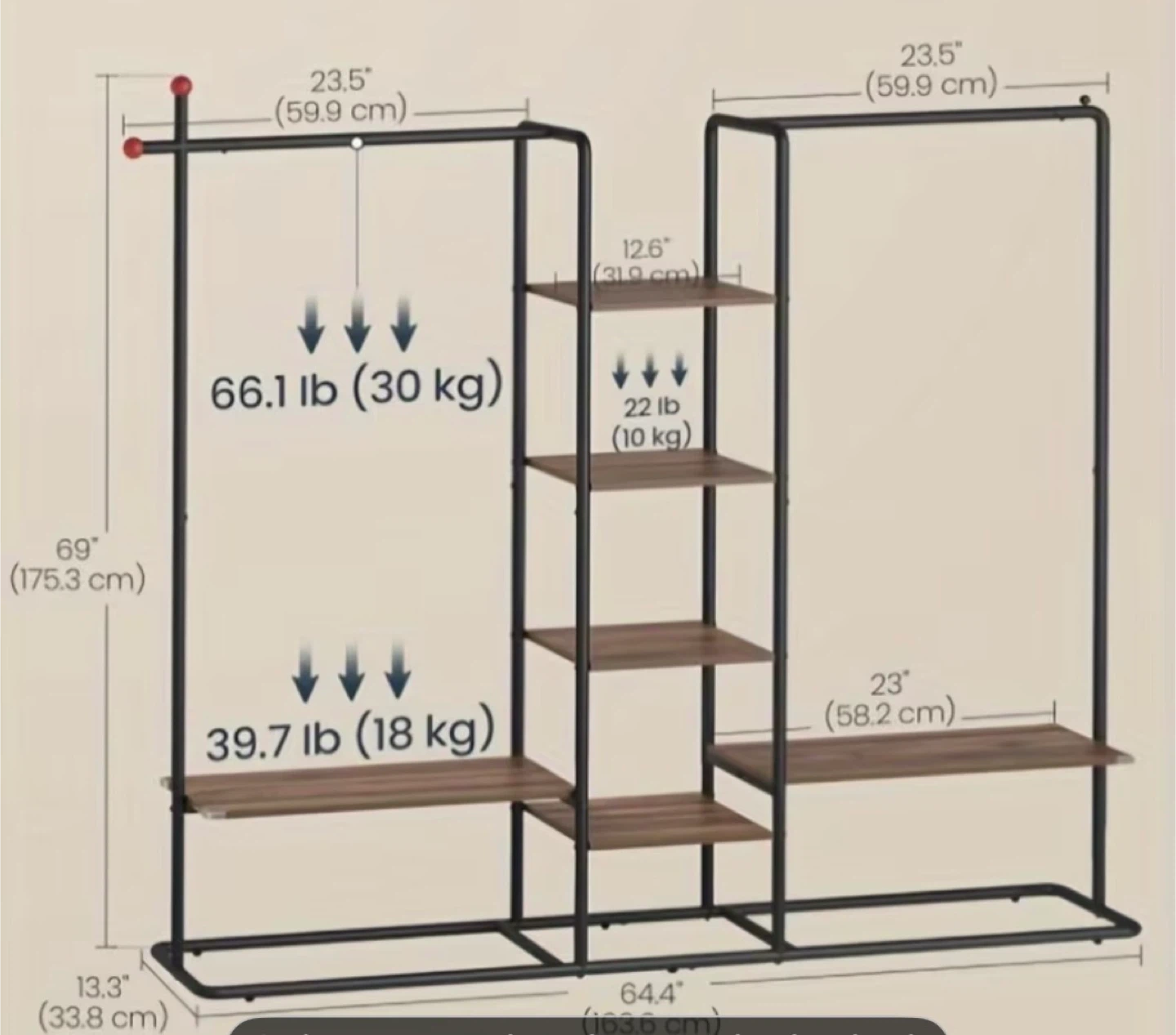 Spacious Multifunctional Clothing Rack with Shelves - photo 2