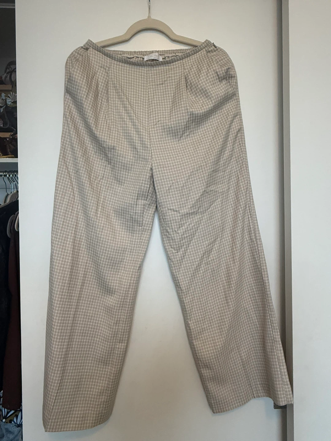 OAK + FORT Plaid Wide Leg Pants - Size S