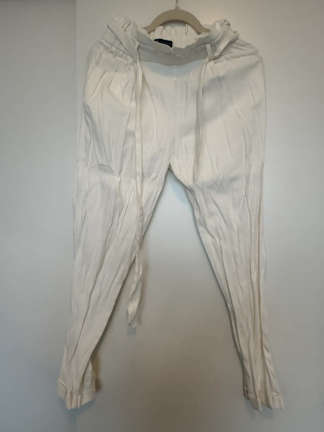 ZARA TRF White Paperbag Waist Pants - Size S