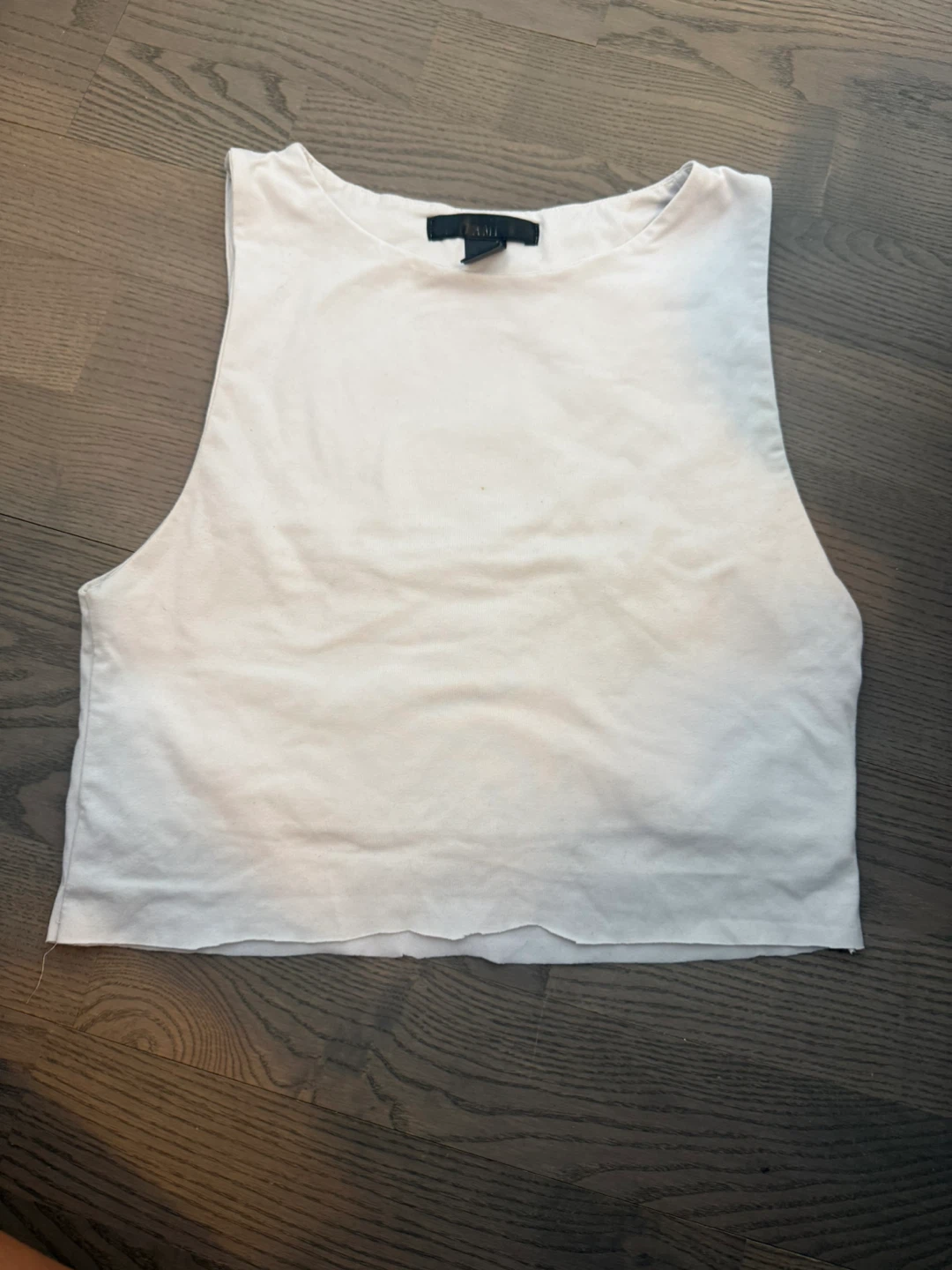 White Cropped Tank Top