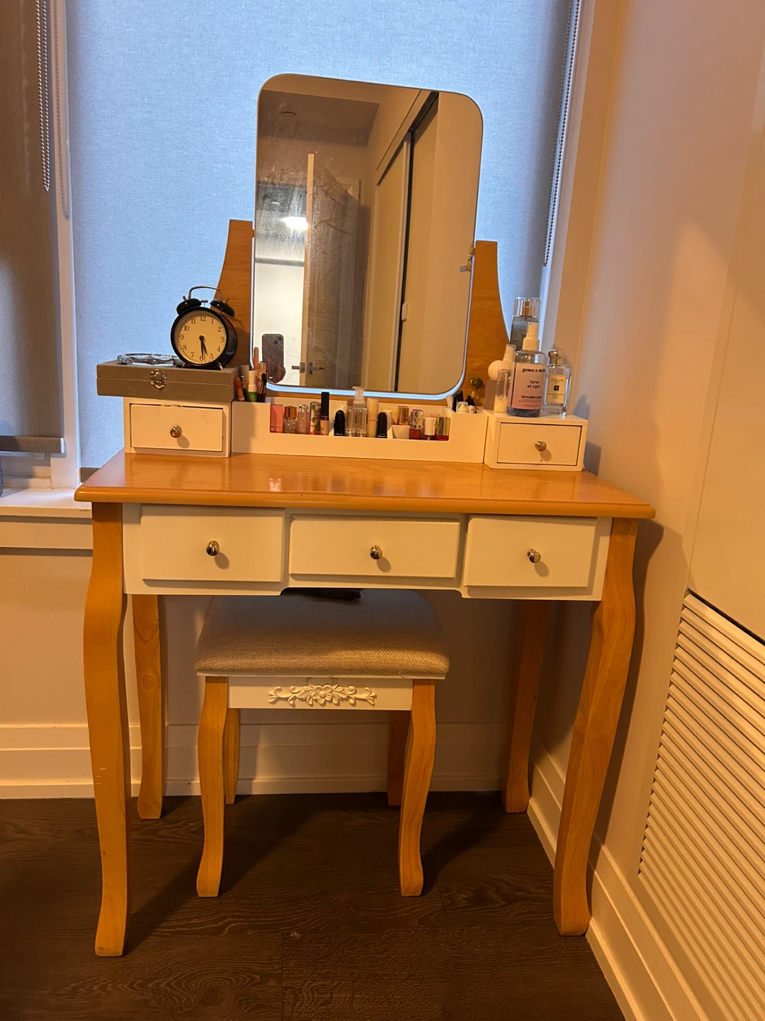 Dressing Table with Mirror and Stool