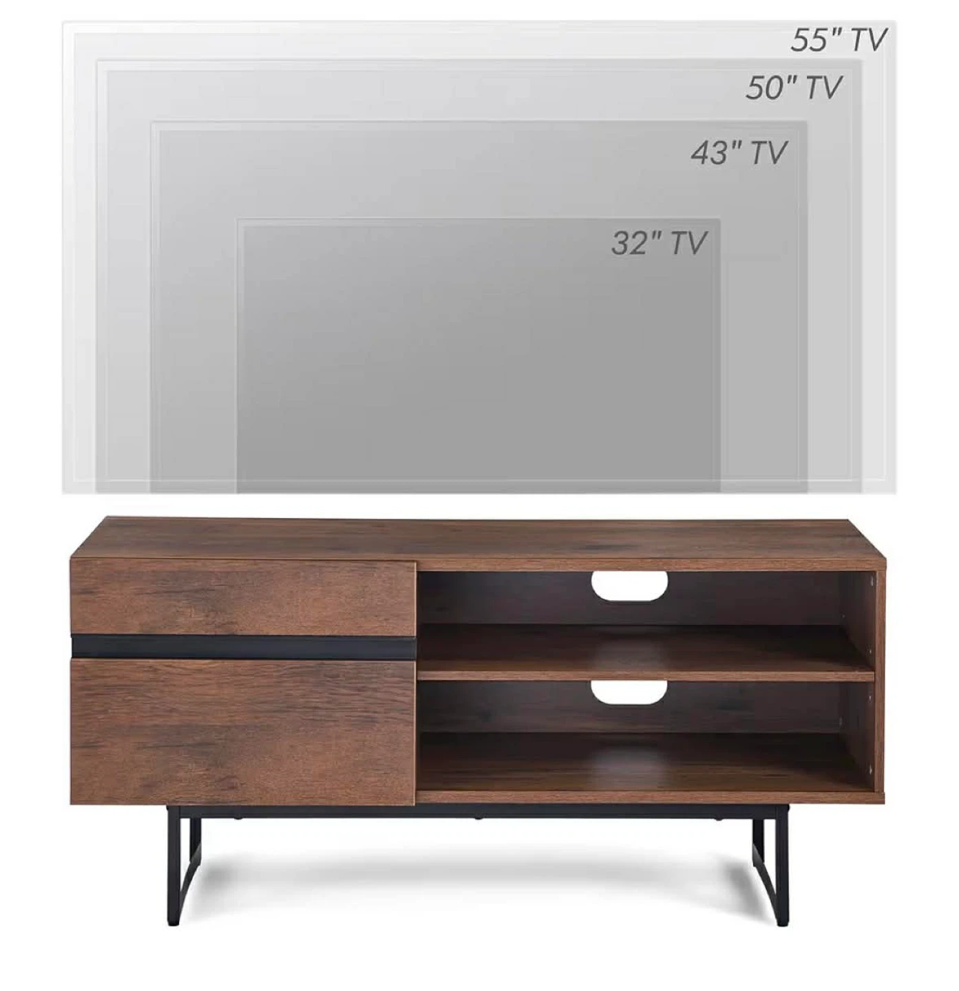 Modern TV Stand with Drawer and Shelves