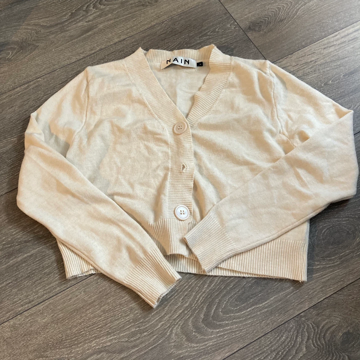 NAIN Cream Cropped Cardigan