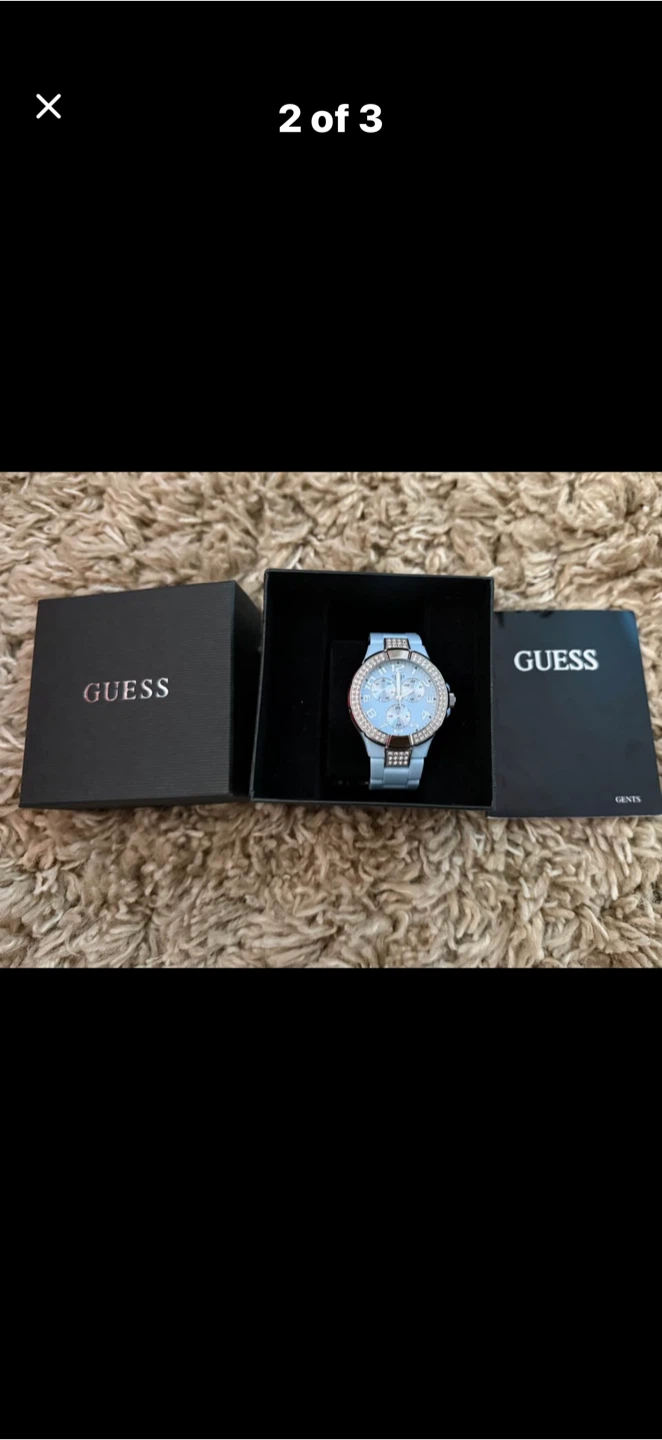 GUESS Ladies Light Blue Chronograph Watch with Rhinestones - photo 2