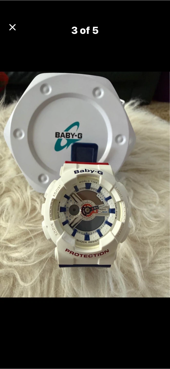 Baby-G White Analog Digital Watch