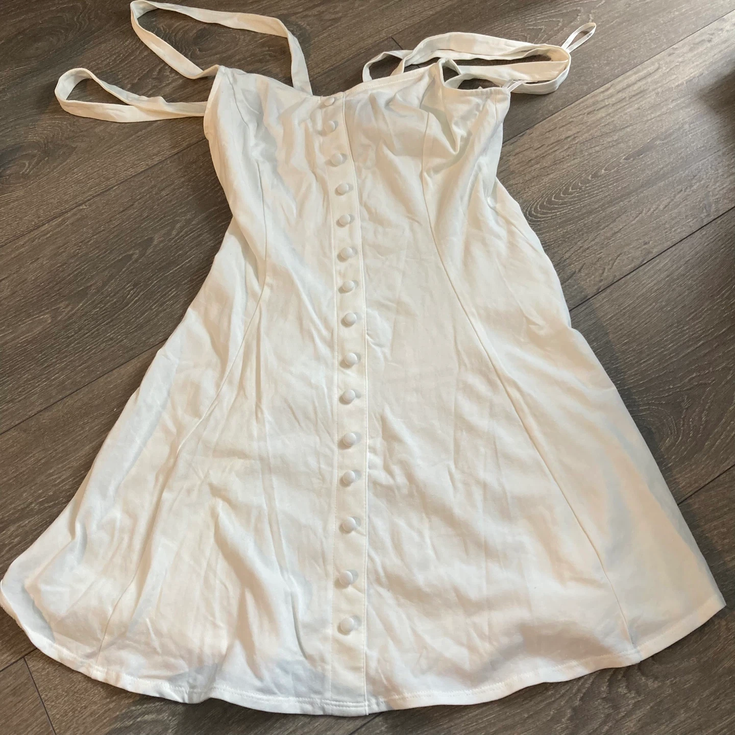 Forever21 White Button-Front Sundress