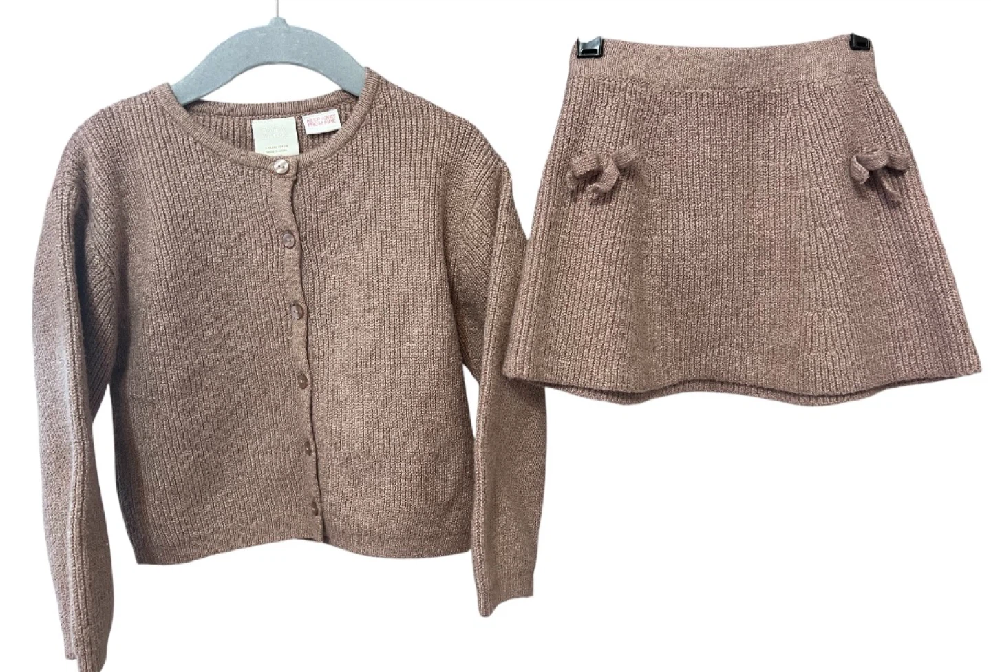 Zara Girls Knit Cardigan & Skirt Set Size 4 NEW
