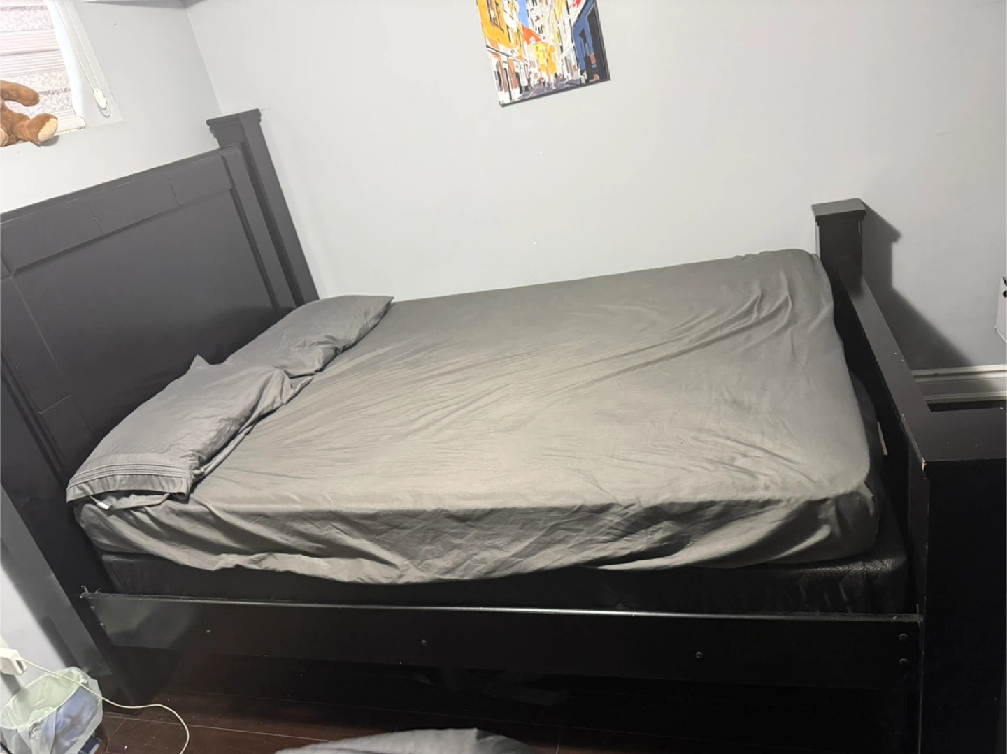 Black queen size Wooden Bed Frame