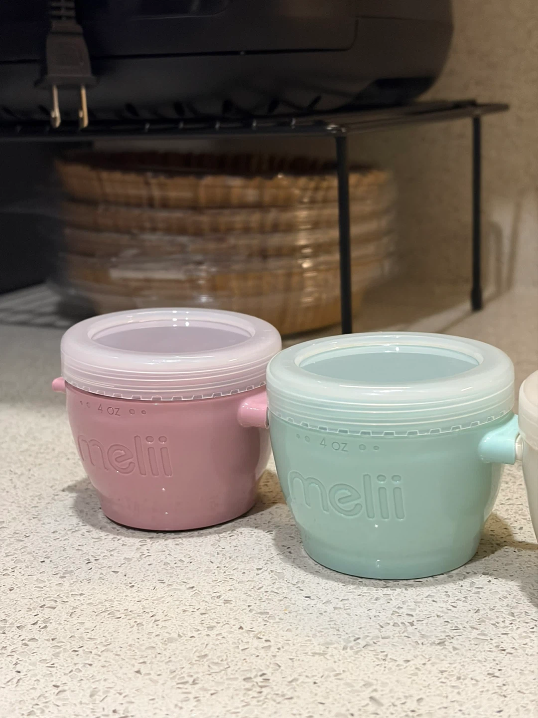 Melii 4 OZ Food Storage Cups Set (4 total) and 2 suction plate - photo 3
