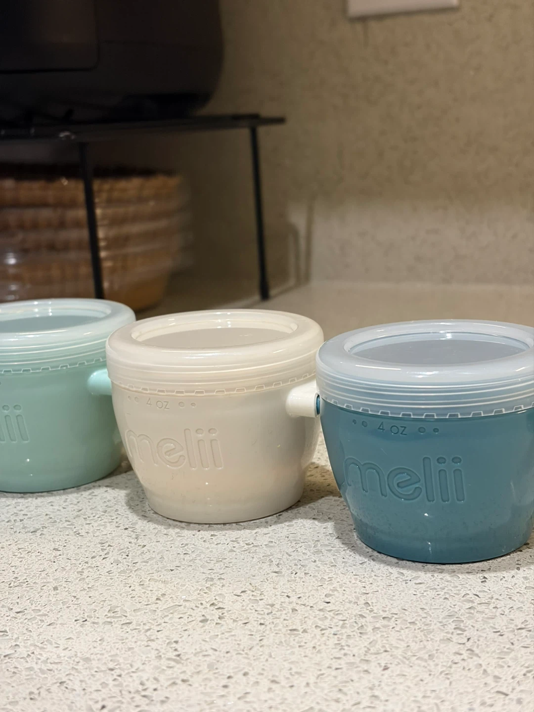 Melii 4 OZ Food Storage Cups Set (4 total) and 2 suction plate - photo 2