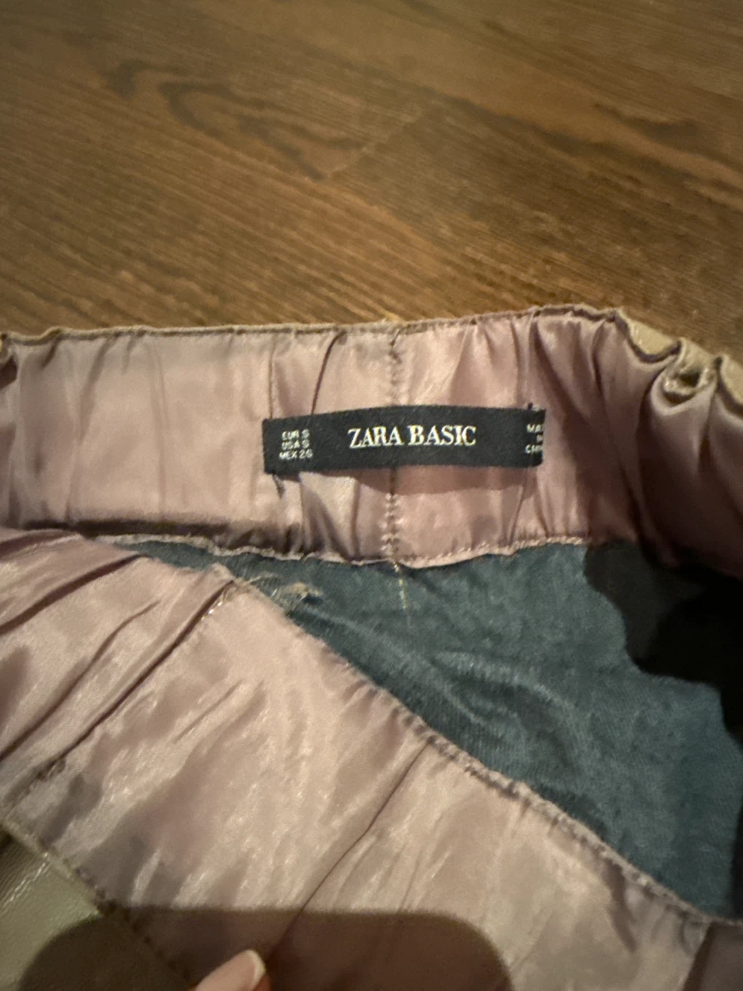 Zara Basic Tan Faux Leather Skirt Size S - photo 2