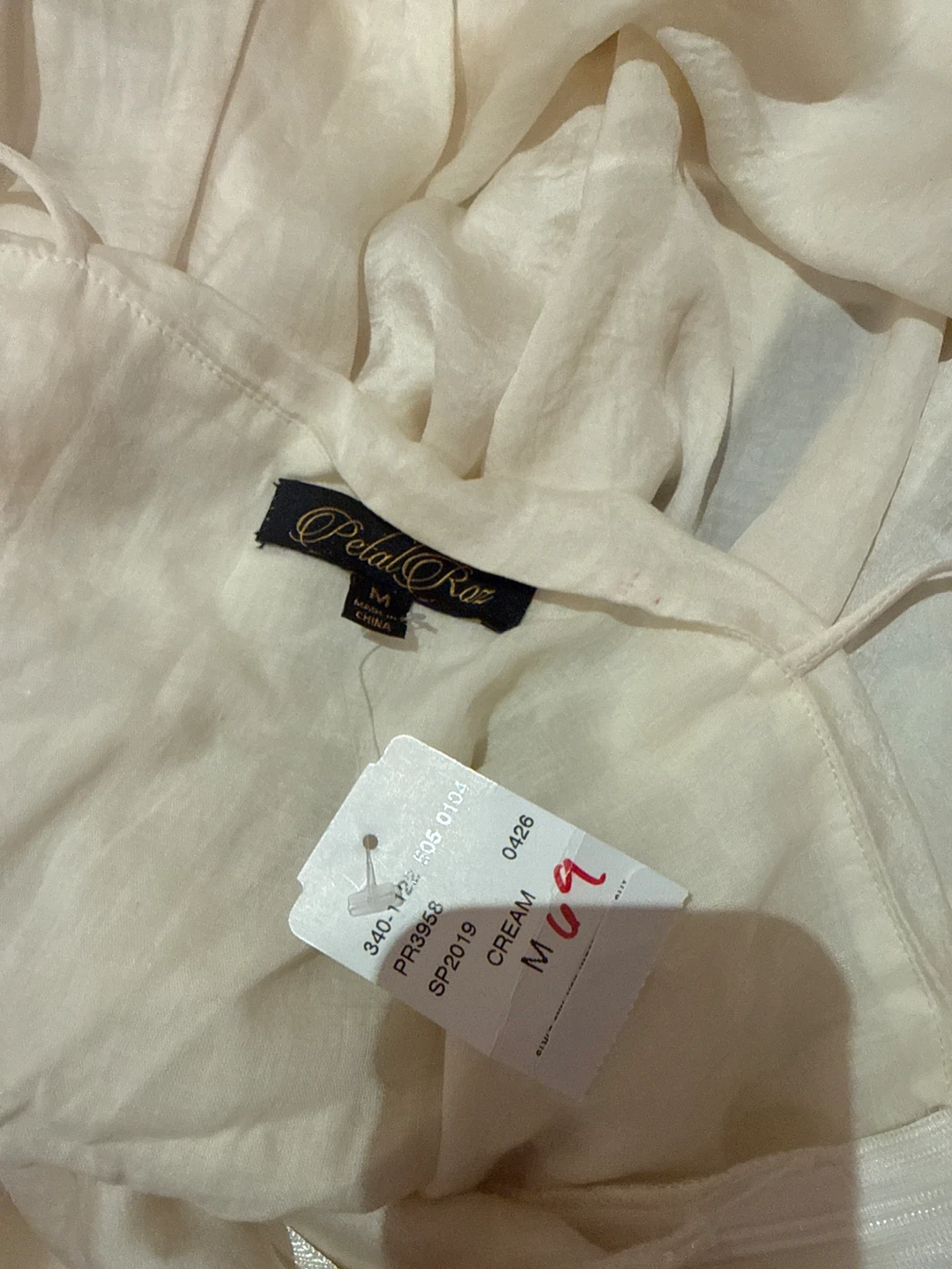 Petal & Roz Cream Wide Leg Jumpsuit Size M - photo 3