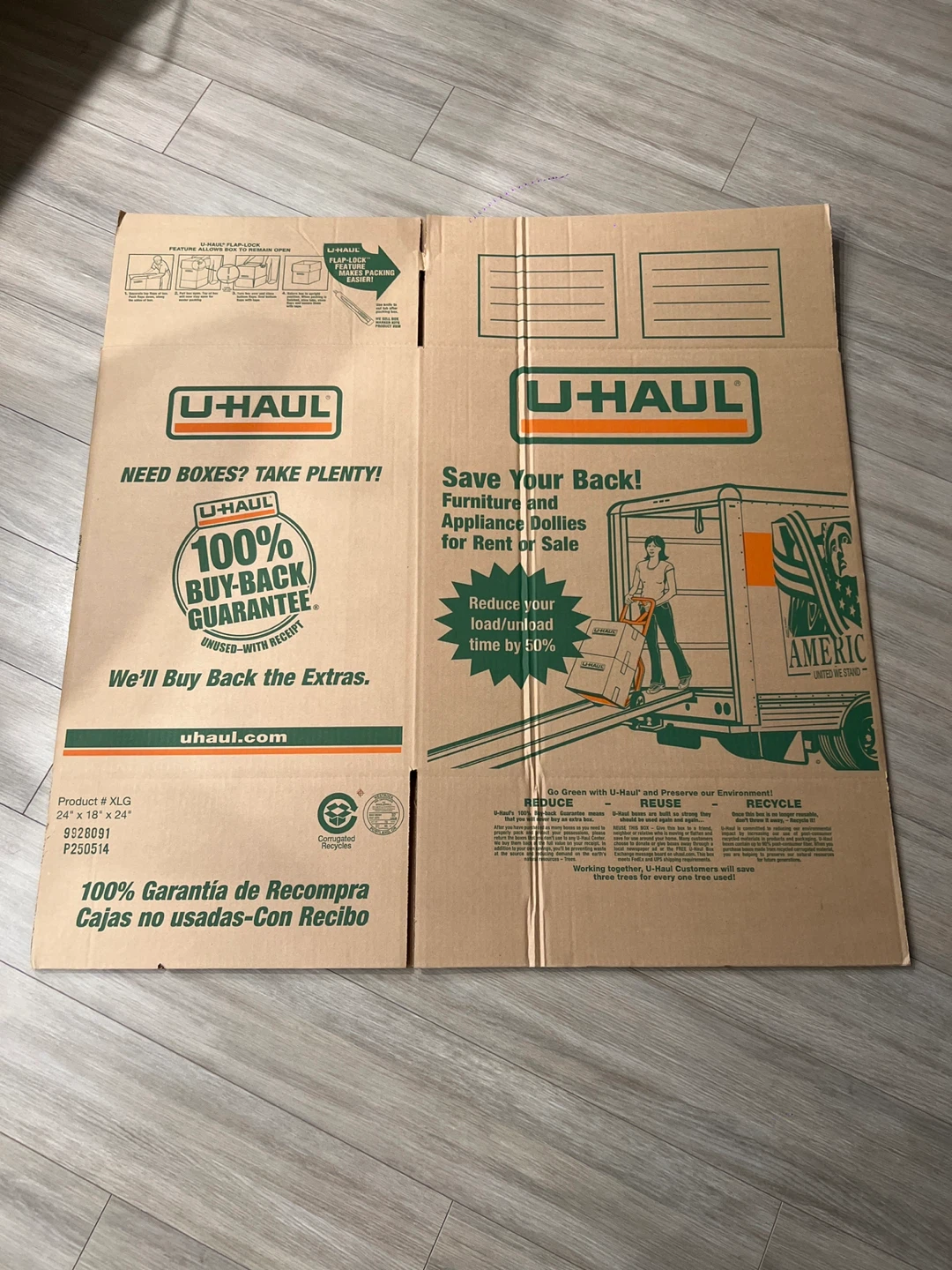 U-Haul Extra-Large Moving Box 24" x 18" x 24"