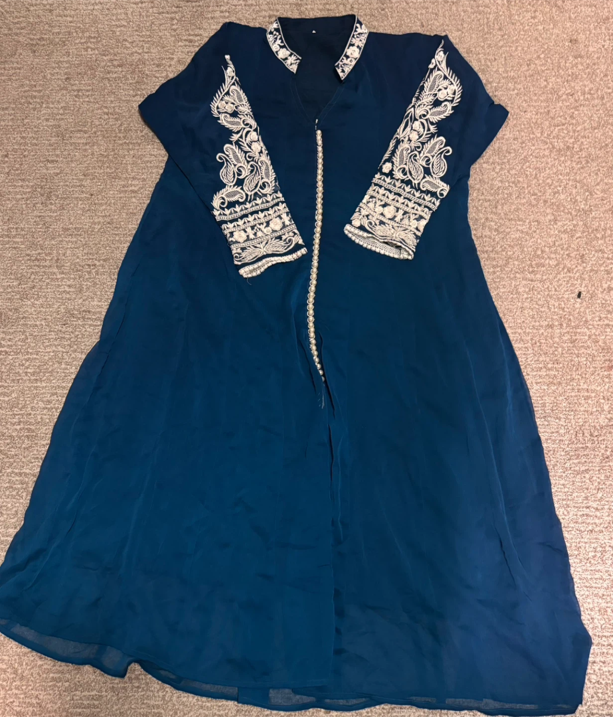 Women's Blue Embroidered 3-Piece Outfit