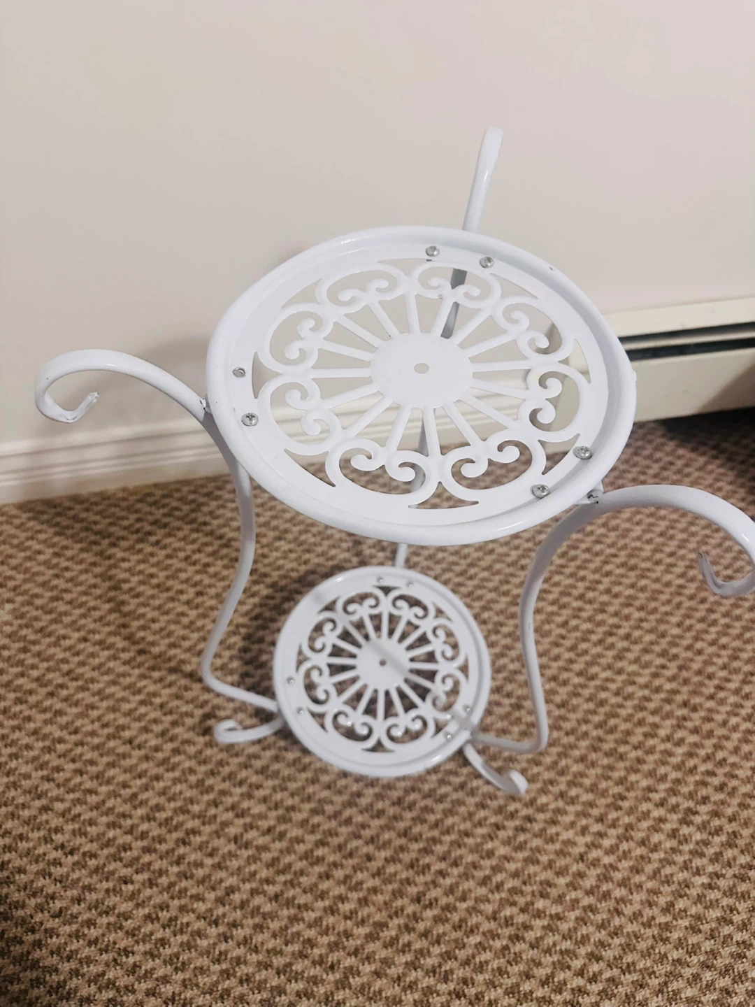 White 2-Tier Metal Plant Stand - photo 3
