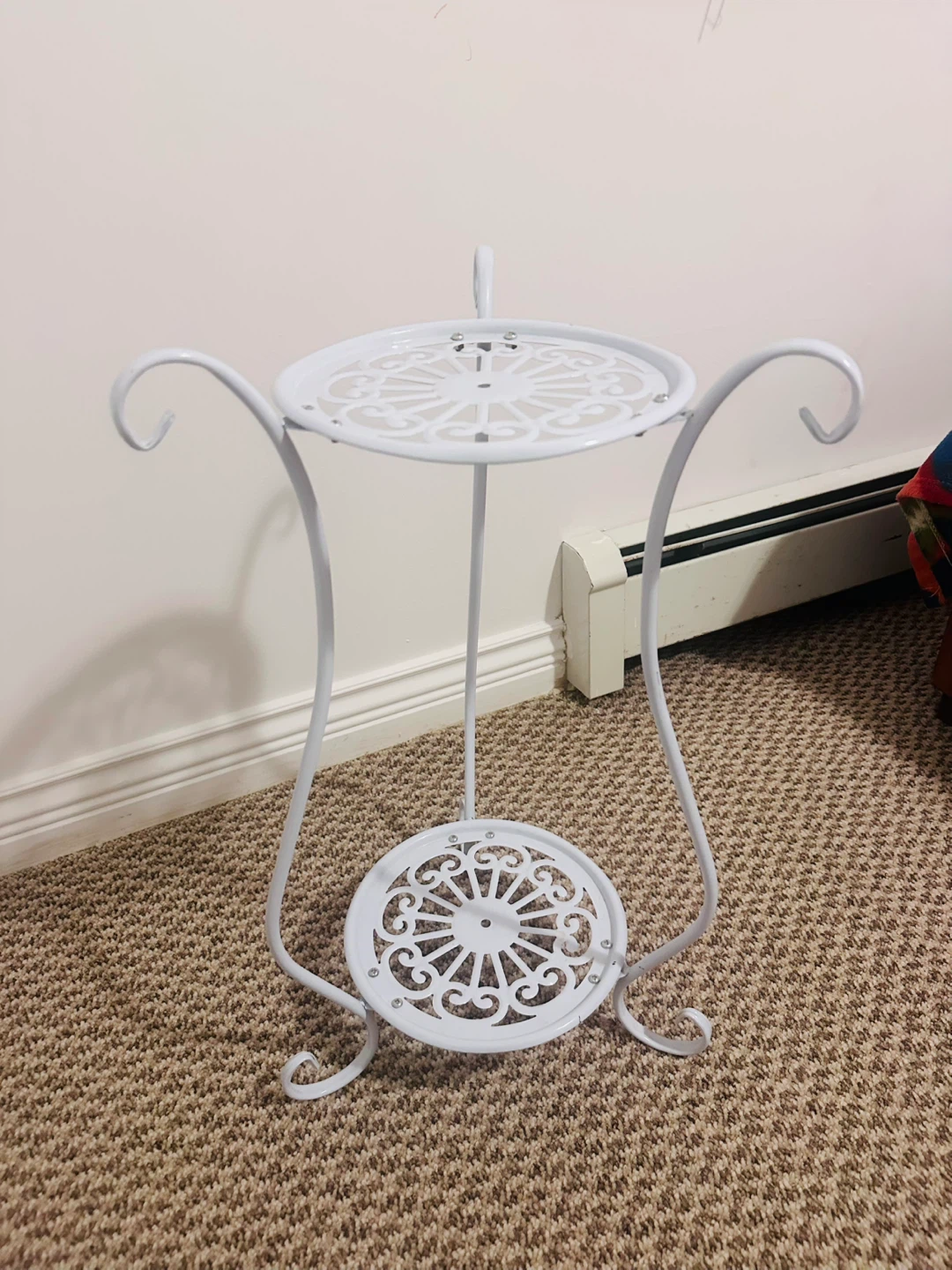 White 2-Tier Metal Plant Stand - photo 2