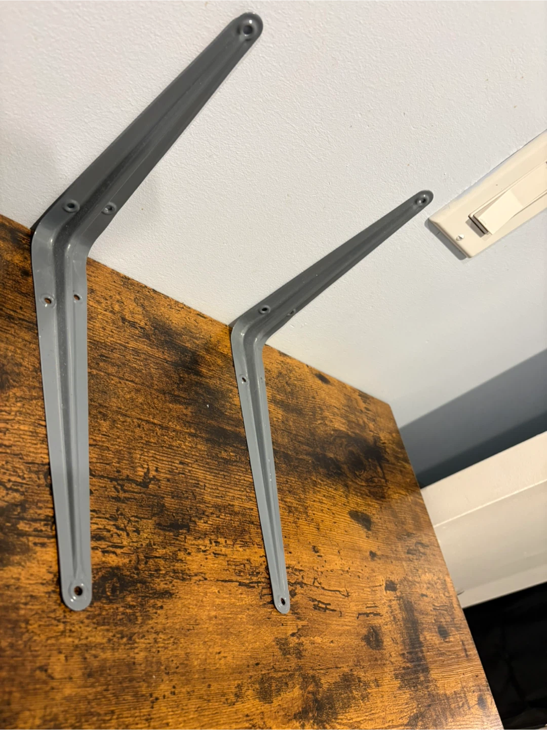 Pair of Grey Metal Shelf Brackets - photo 2