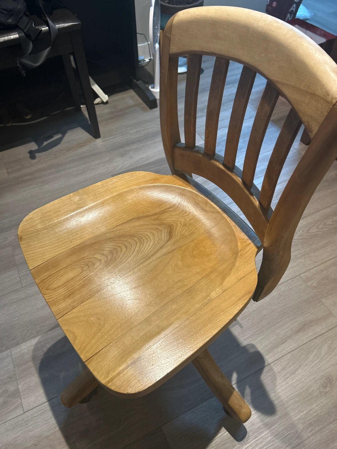 Wooden Swivel Office Chair