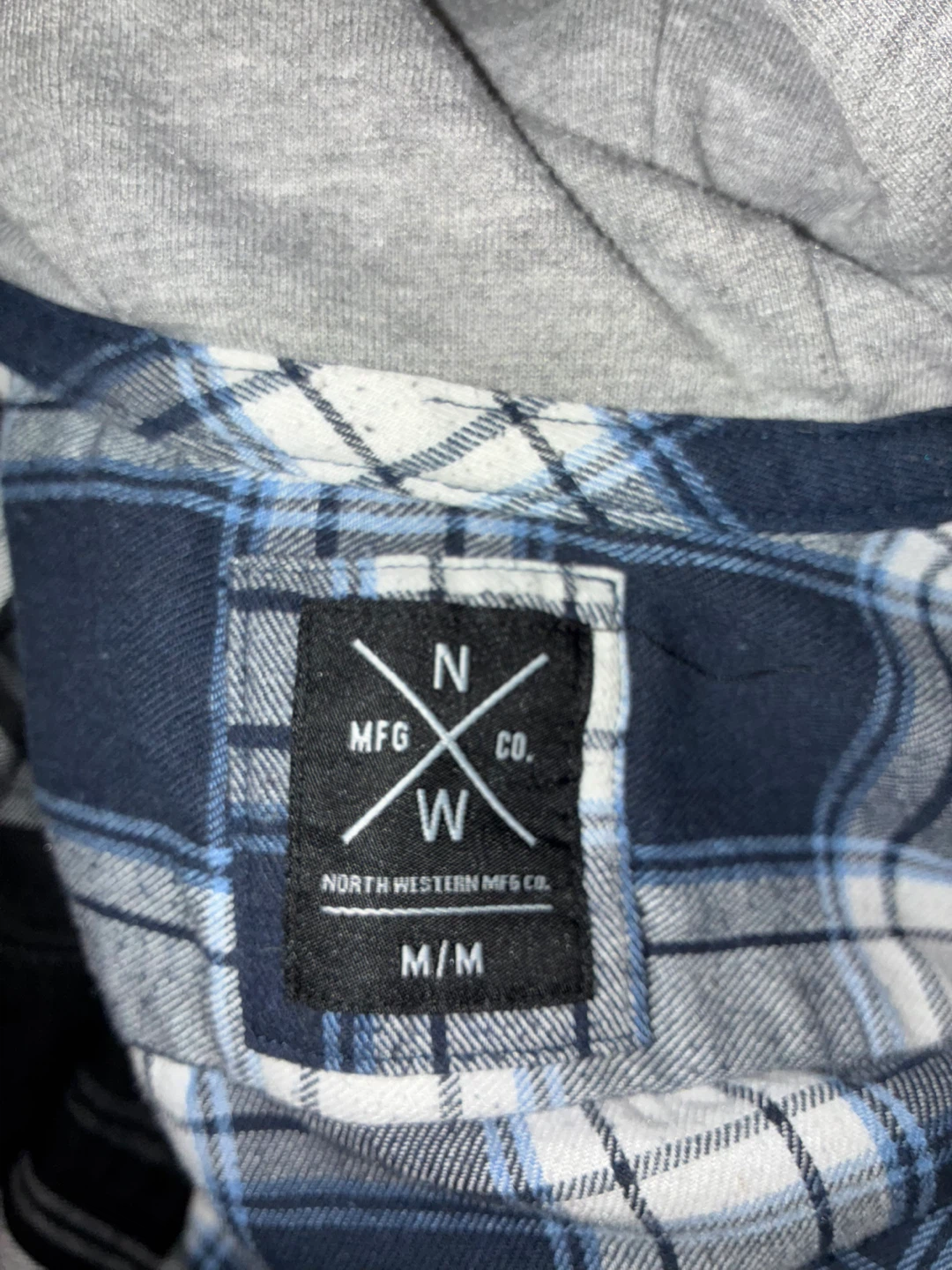 North Western Mfg Co. Plaid Hooded Flannel Shirt - Medium - photo 2