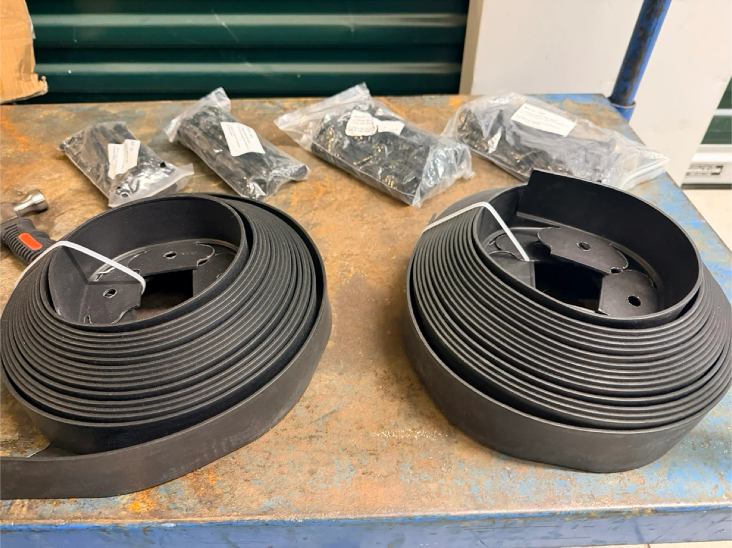 Lot of 2 Black Rubber Seals with Hardware