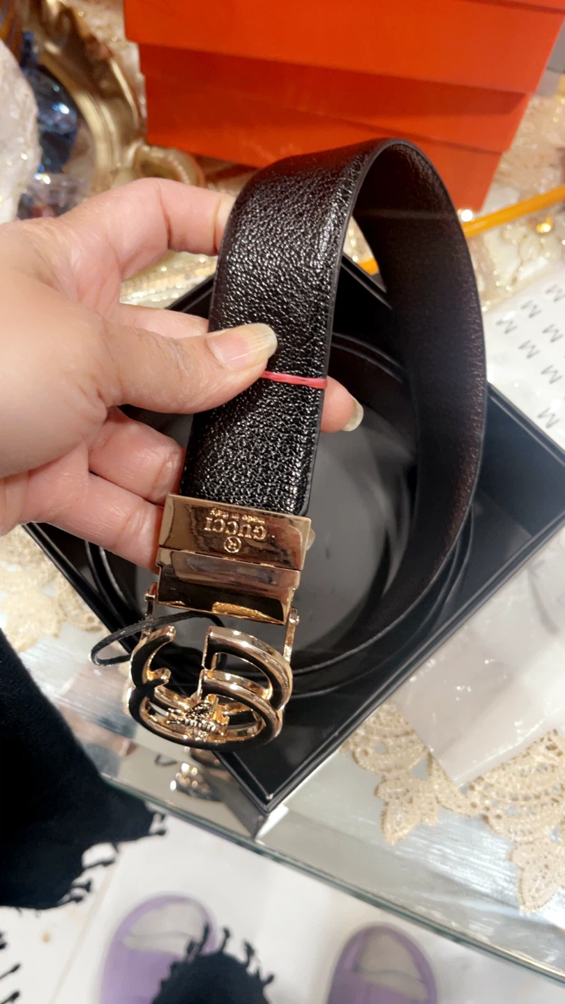 Gucci Black Leather Belt with GG Buckle - photo 4