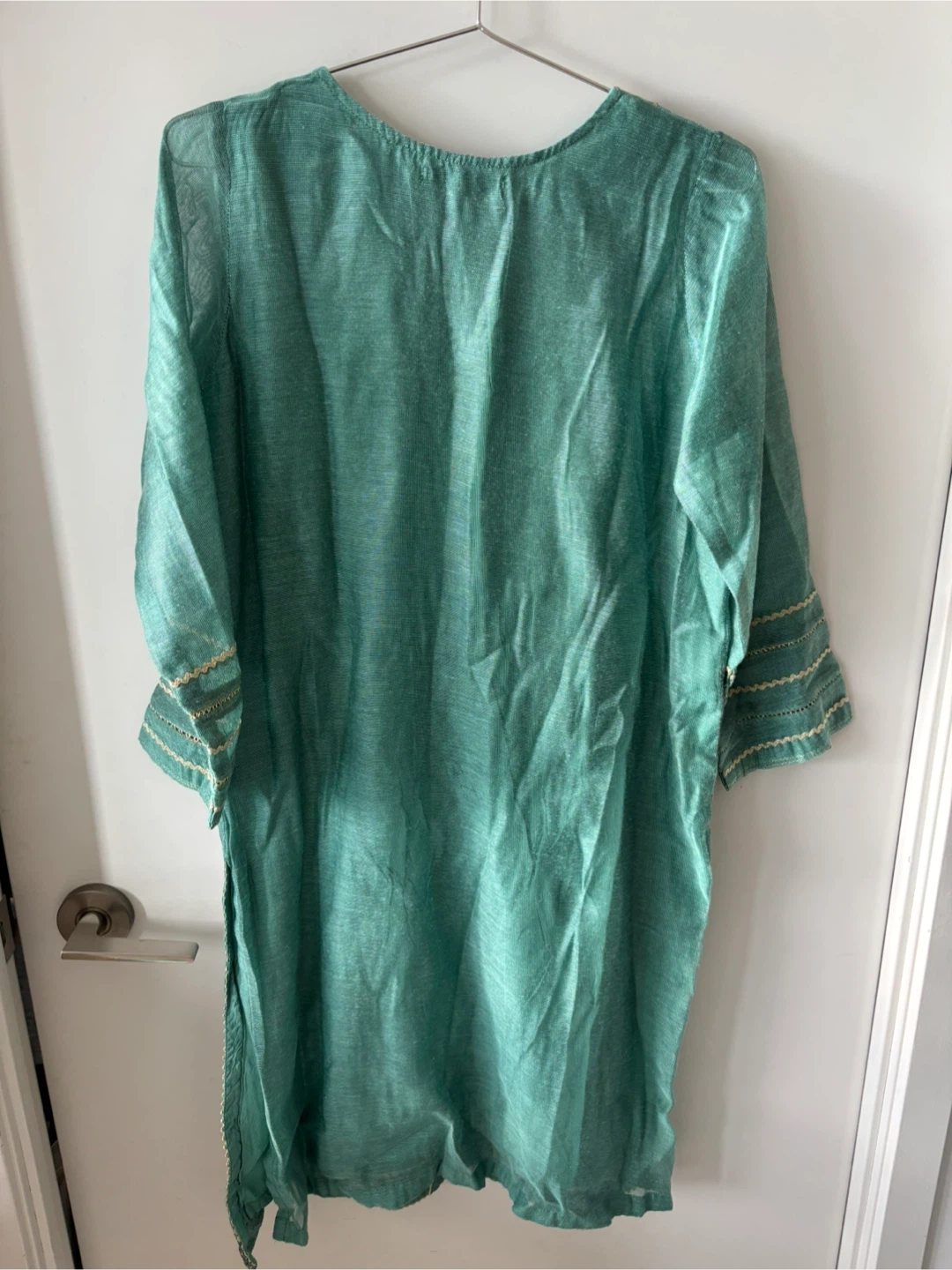 Women's Teal Kurti Pants and Dupatta Set - photo 2