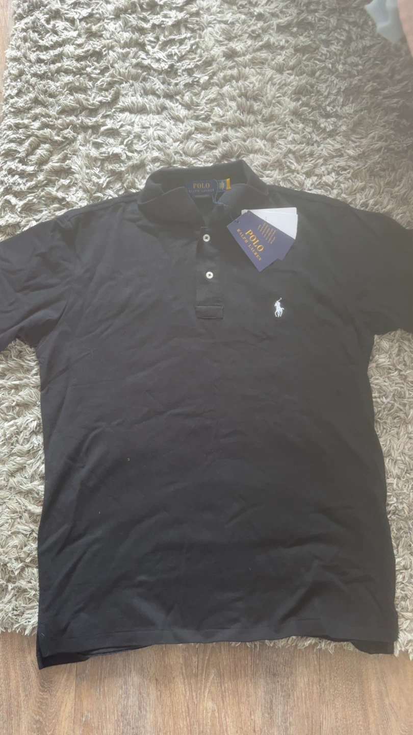 Polo Ralph Lauren Black Custom Slim Fit Polo Shirt