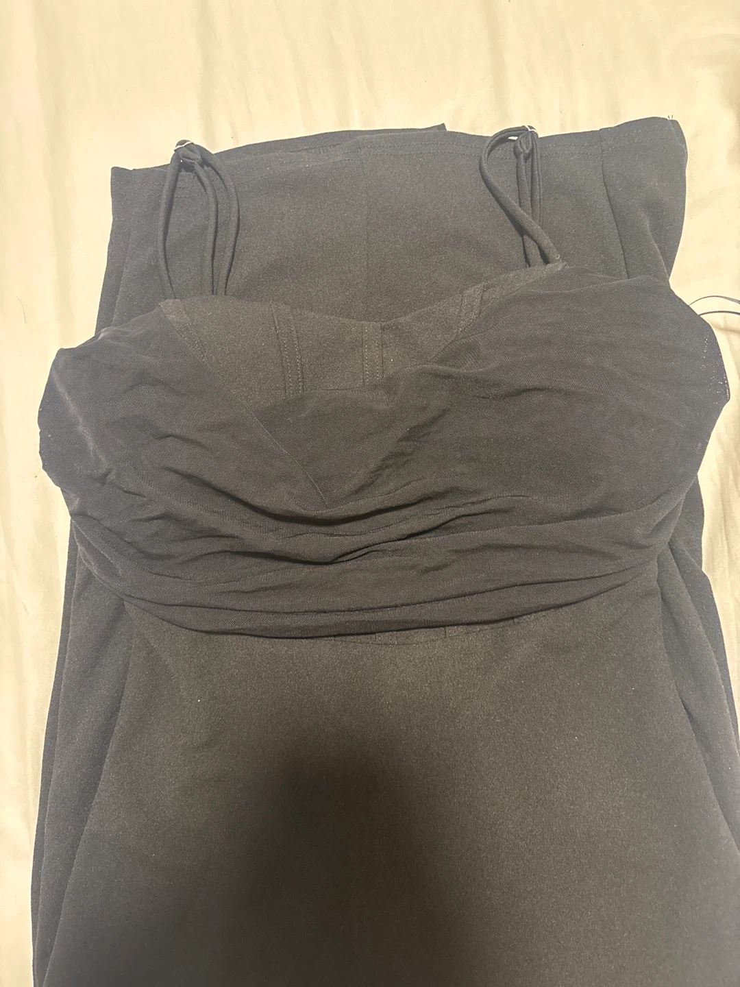 Black Ruched Midi Dress with Side Slit from Honey - photo 3