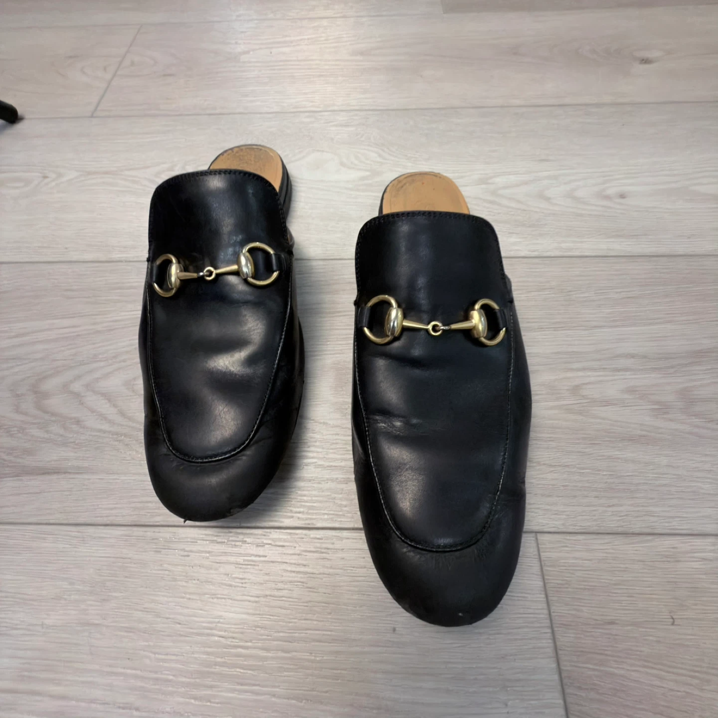 Black Leather Gucci Horsebit Mules - Size 6 - photo 4