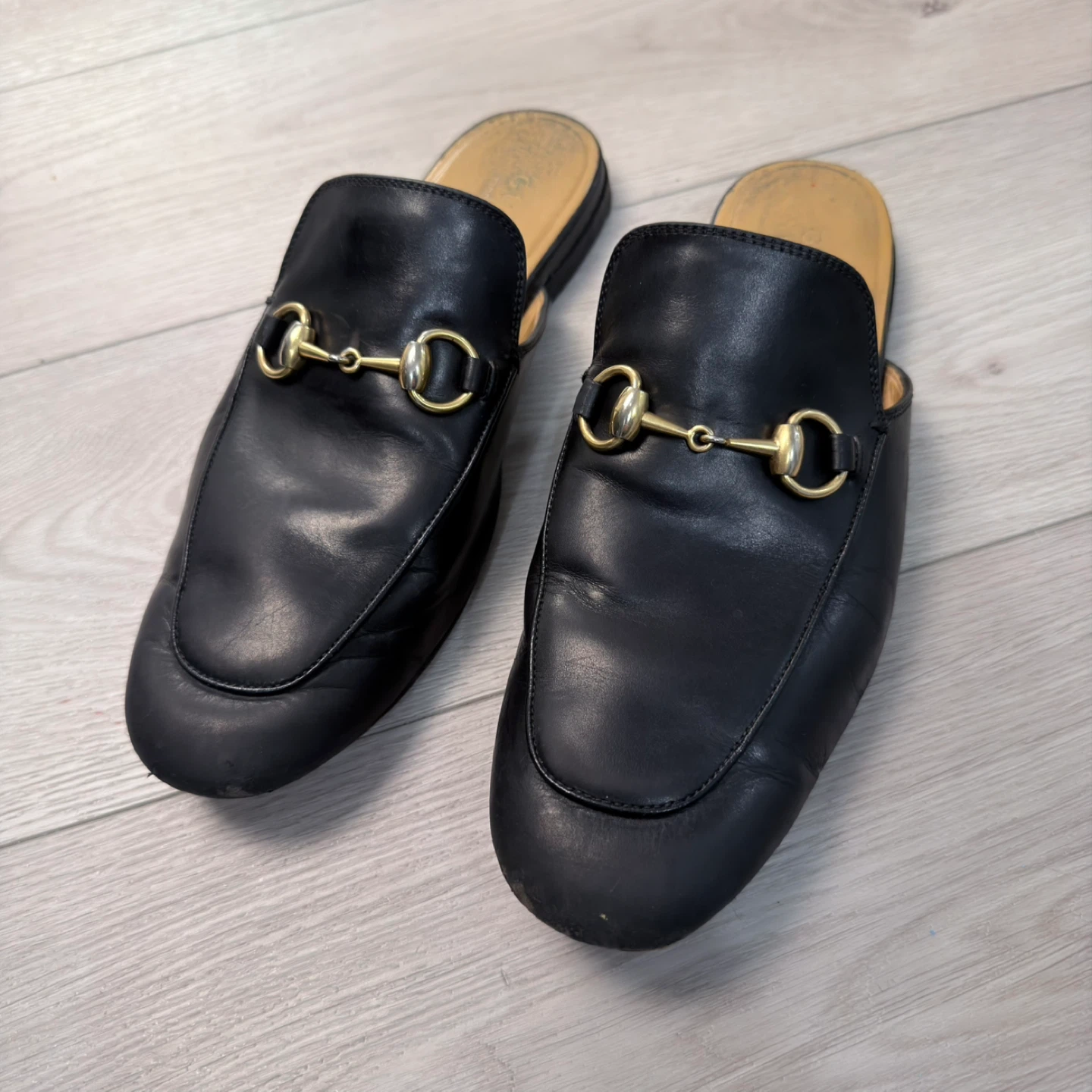 Black Leather Gucci Horsebit Mules - Size 6 - photo 3