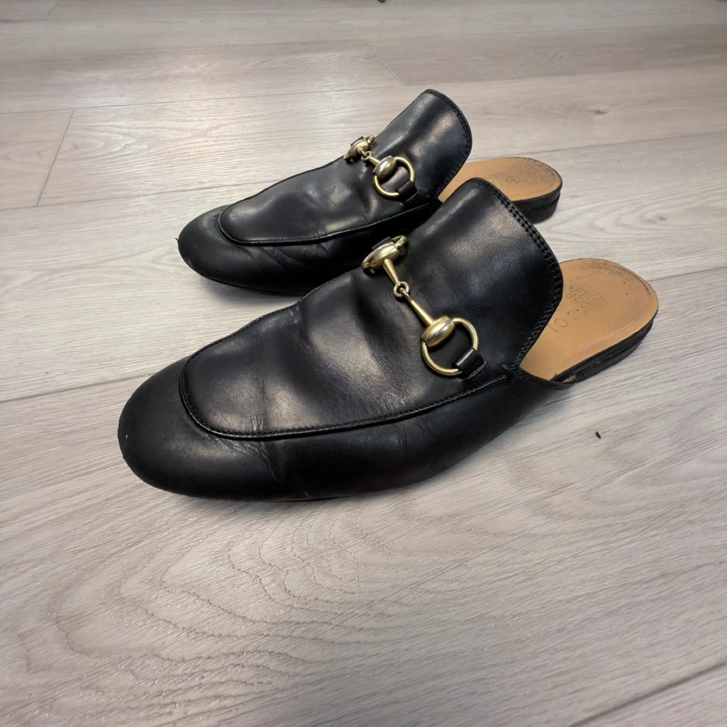 Black Leather Gucci Horsebit Mules - Size 6 - photo 2