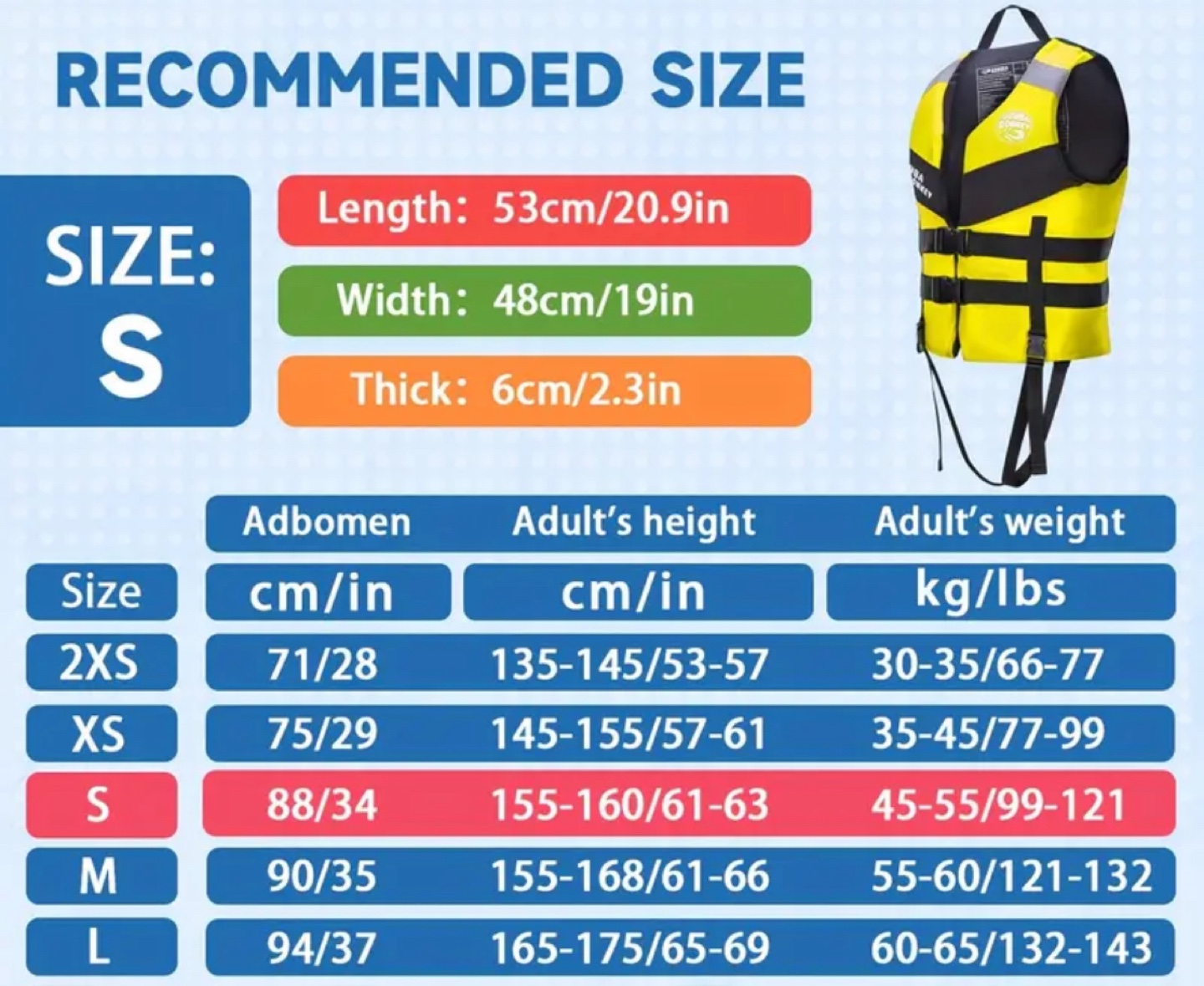 Yellow Life Vest - Size S
