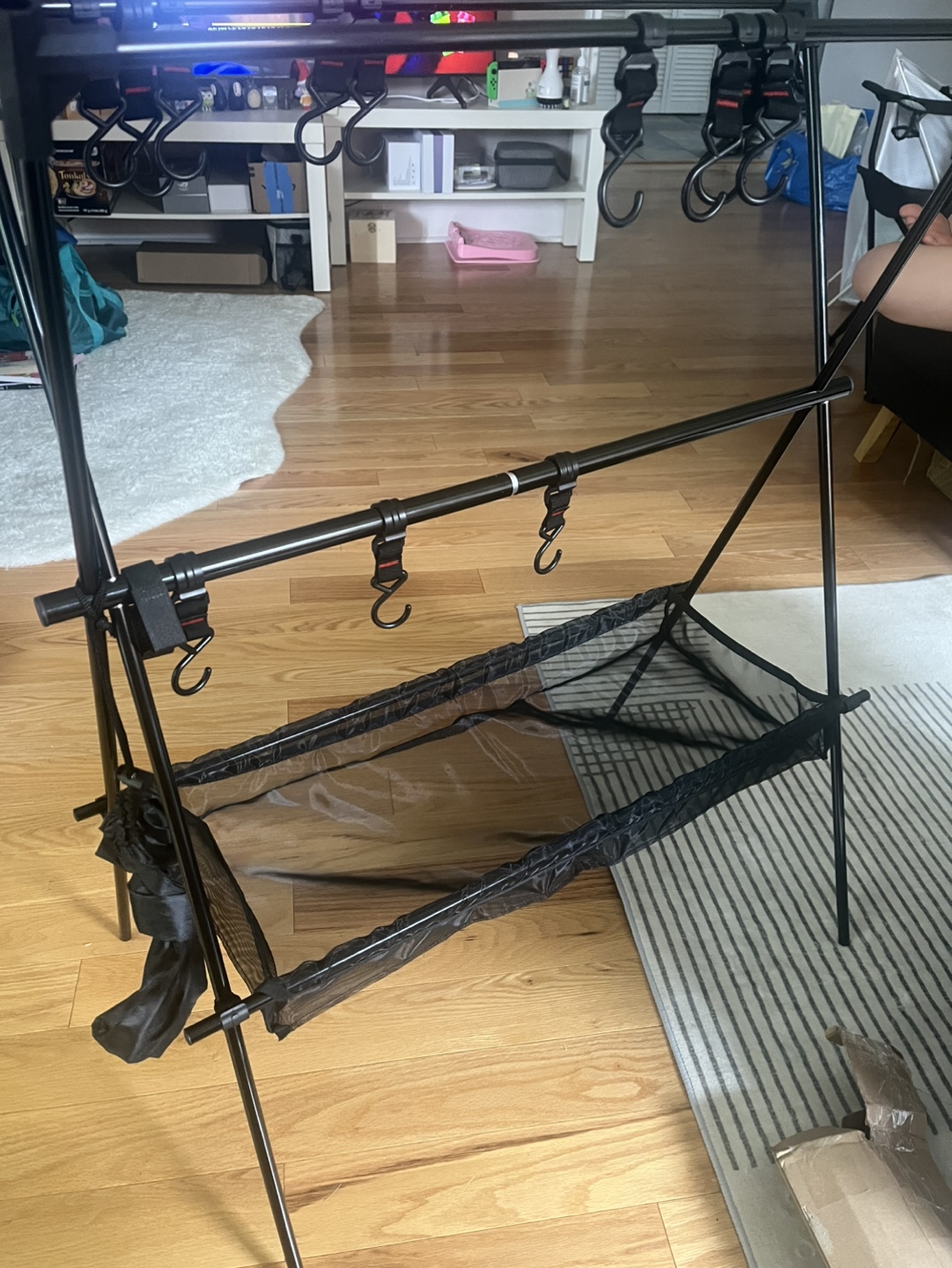 Black Portable Camping Shelf/Rack