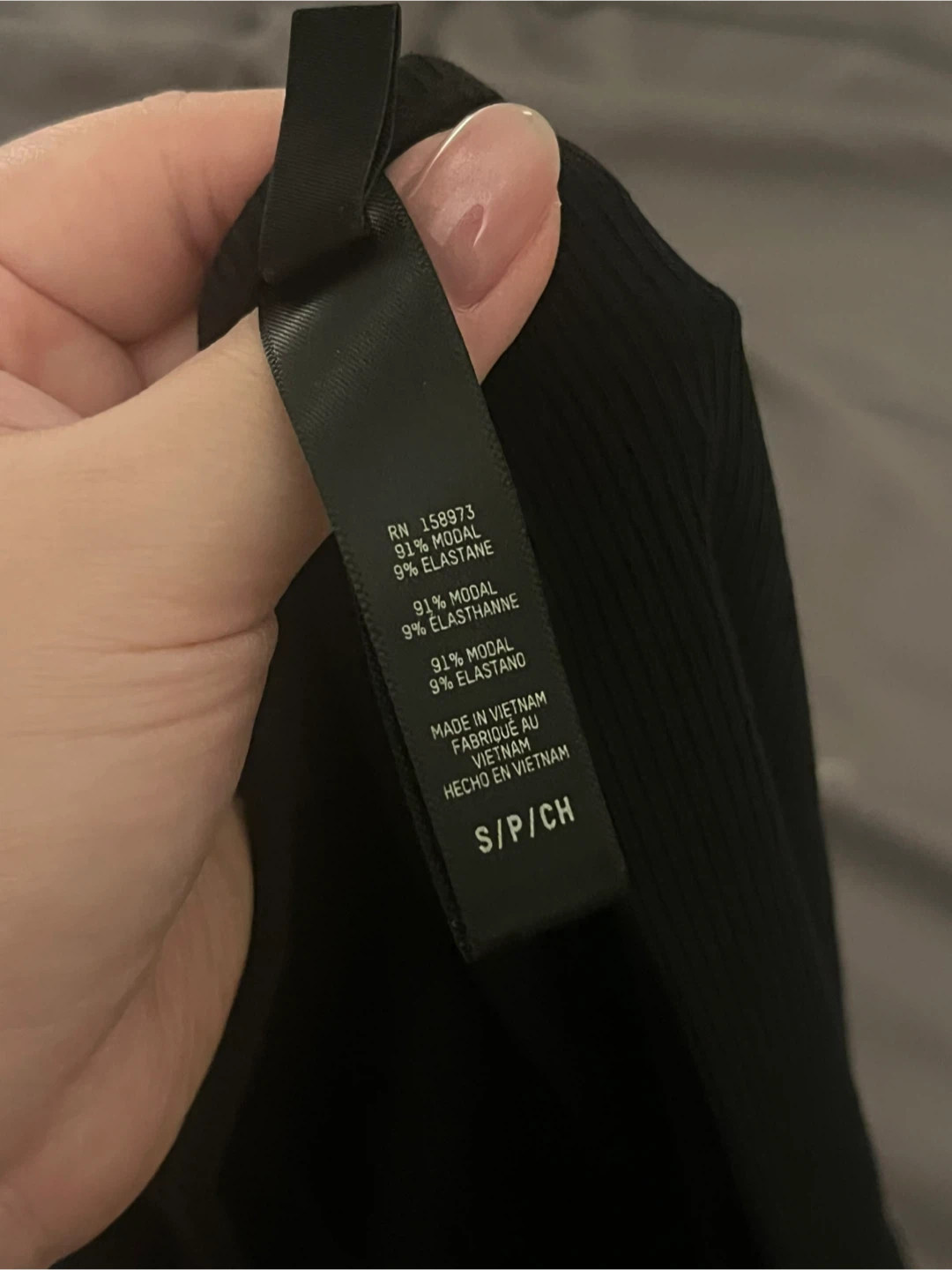 SKIMS Black Ribbed Long Sleeve Maxi Dress - Size S/P - photo 2