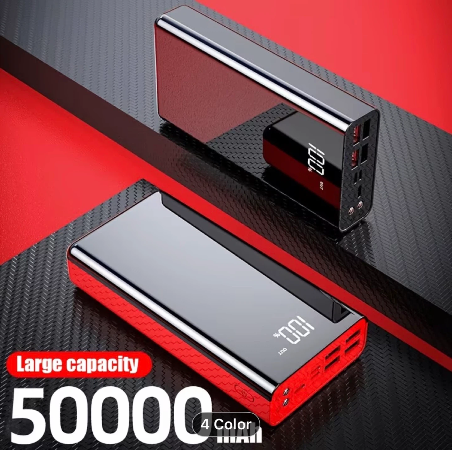 50000mAh Large-capacity Portable Mobile Power Bank, Built-in