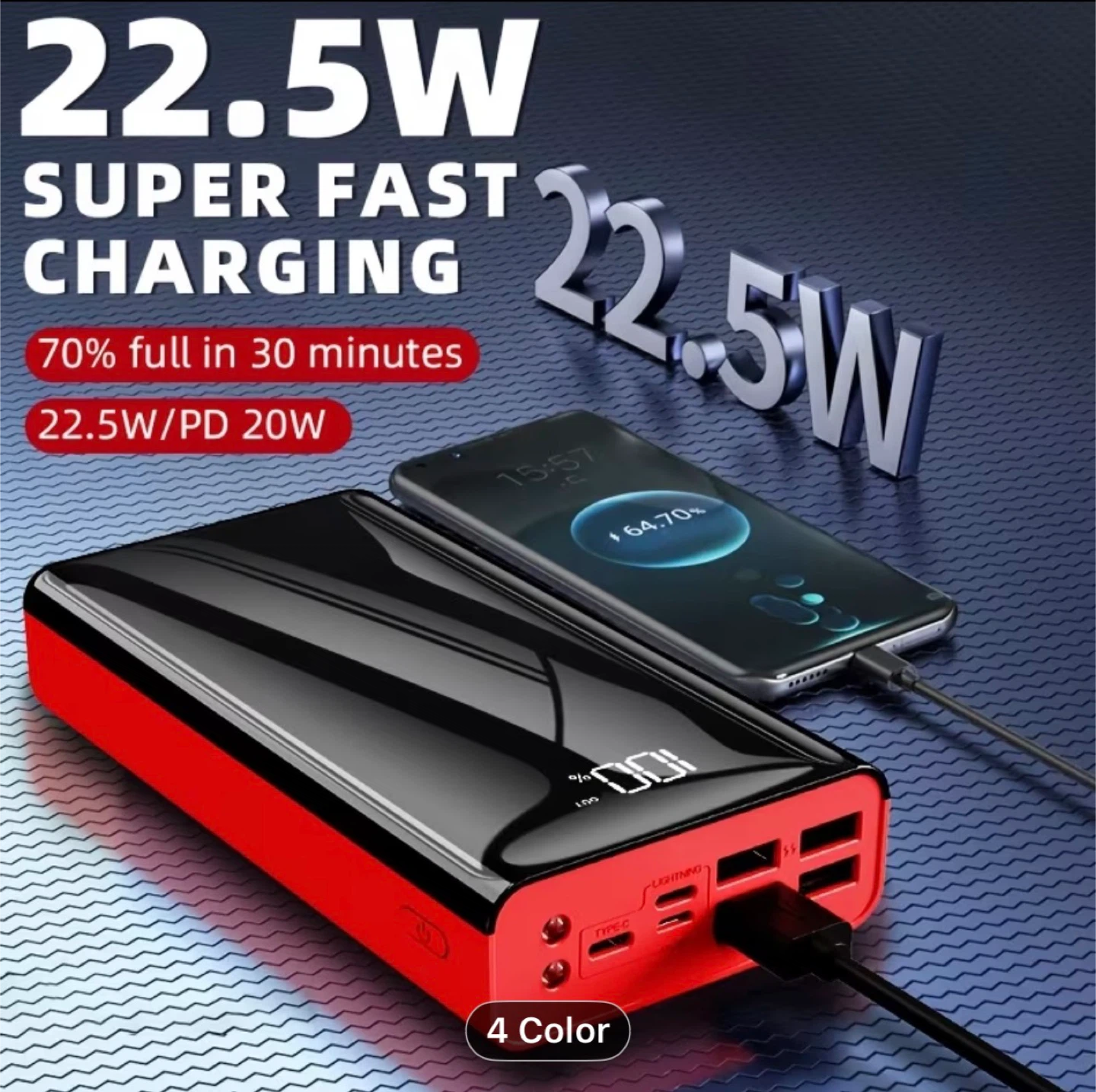 50000mAh Large-capacity Portable Mobile Power Bank, Built-in - photo 3