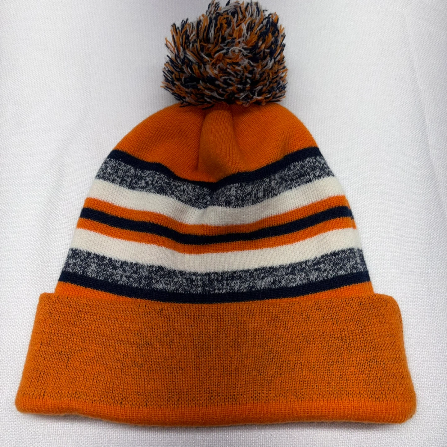 Denver Broncos Striped Pom Beanie - Orange, White, Blue - photo 2